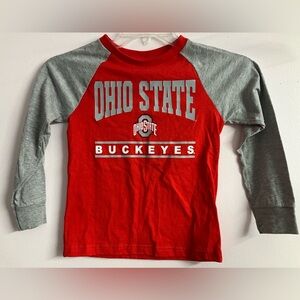 Ohio State Buckeyes Kid’s Long Sleeve T-Shirt, Medium 5/6, Red/Gray, Gen 2